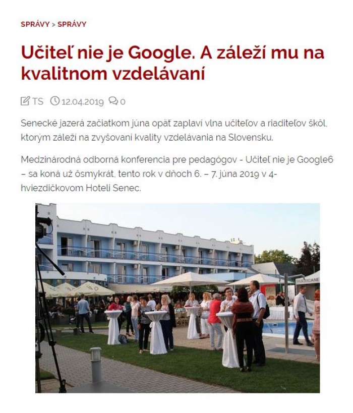 rodinka.sk 12.4.2019 – Učiteľ nie je Google. A záleží mu na kvalitnom vzdelávaní