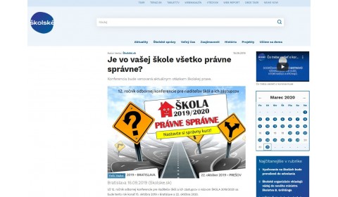 skolske.sk – 16.09.2019: Je vo vašej škole všetko právne správne?