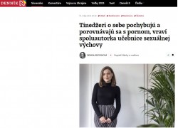 Denník N – 10.5.2023: Tínedžeri o sebe pochybujú a porovnávajú sa s pornom