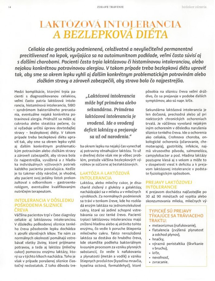 Bedeker zdravia – 11.3.2023: Laktózová intolerancia a bezlepková diéta