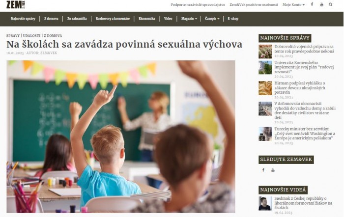 Zem a vek – 16.1.2023: Na školách sa zavádza povinná sexuálna výchova