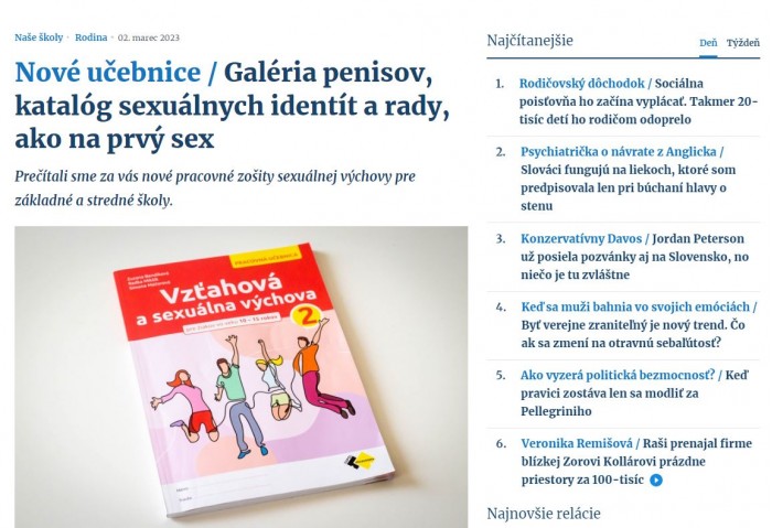 www.postoj.sk – 2.3.2023: Nové učebnice / Galéria penisov, katalóg sexuálnych identít a rady, ako na prvý sex