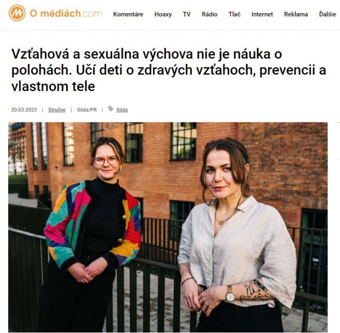 www.omediach.com – 20.3.2023: Vzťahová a sexuálna výchova nie je náuka o polohách