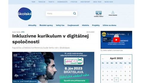 www.skolske.sk – 20.4.2023: Inkluzívne kurikulum v digitálnej spoločnosti