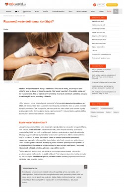 www.eduworld.sk – 30.3.2023: Rozumejú vaše deti tomu, čo čítajú?