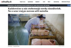 aktuality.sk – 16.5.2023: Každoročne u nás otehotnejú stovky tínedžeriek. No o sexe vraj po novom učiť netreba
