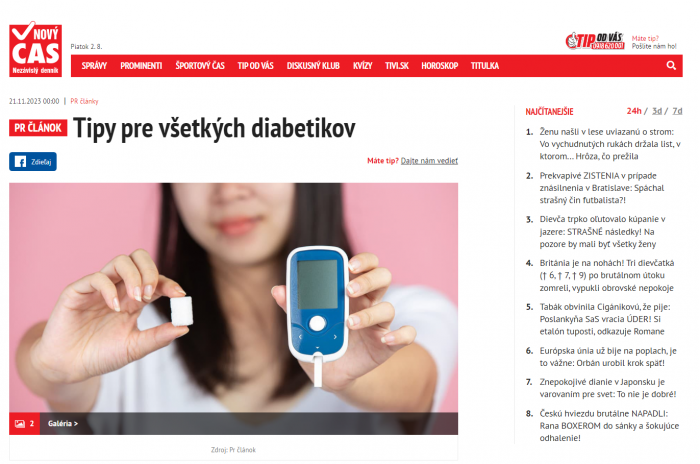 cas.sk – 23.11.2023: Tipy pre všetkých diabetikov