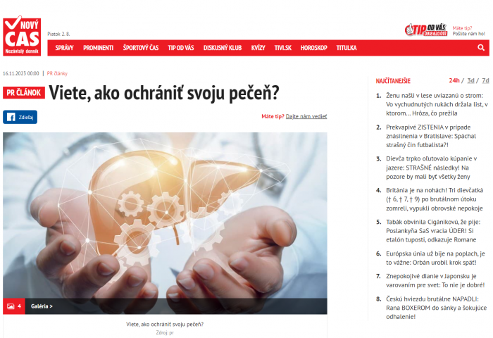 cas.sk – 16.11.2023: Viete, ako ochrániť svoju pečeň?