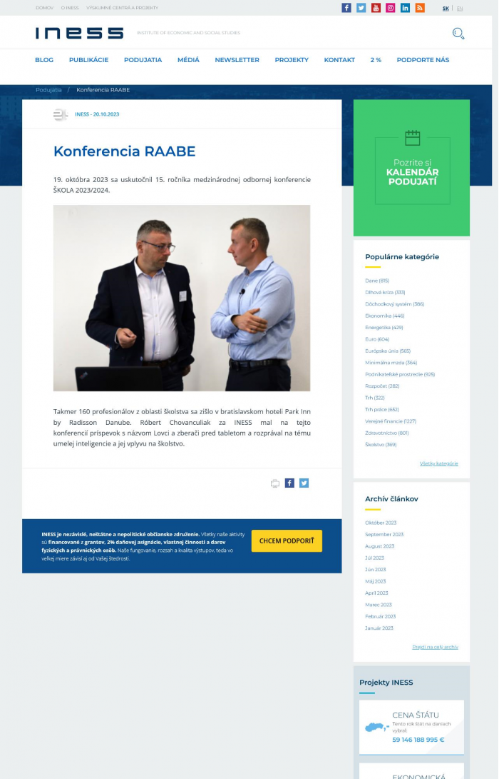 iness.sk – 20.10.2023: Konferencia RAABE