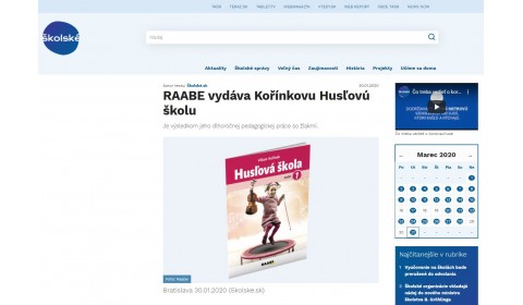 www.skolske.sk – 30.01.2020: RAABE vydáva Kořínkovu Husľovú školu