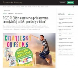 POZOR! Blíži sa uzávierka prihlasovania do najväčšej súťaže pre školy v čítaní