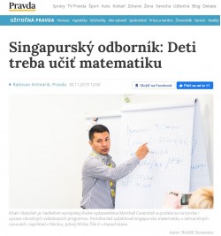 www.pravda.sk – 30.11.2019: Singapurský odborník: Deti treba učiť matematiku