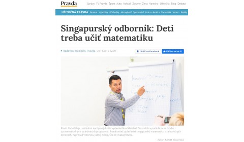 www.pravda.sk – 30.11.2019: Singapurský odborník: Deti treba učiť matematiku