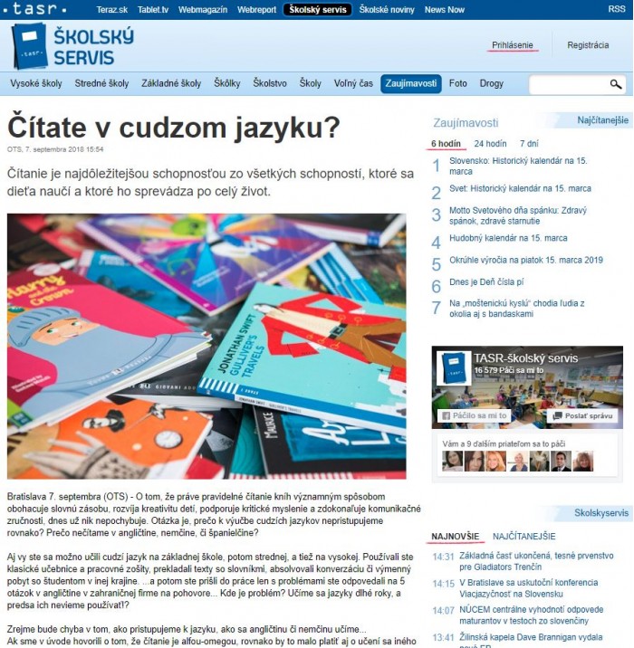 Čítate v cudzom jazyku?
