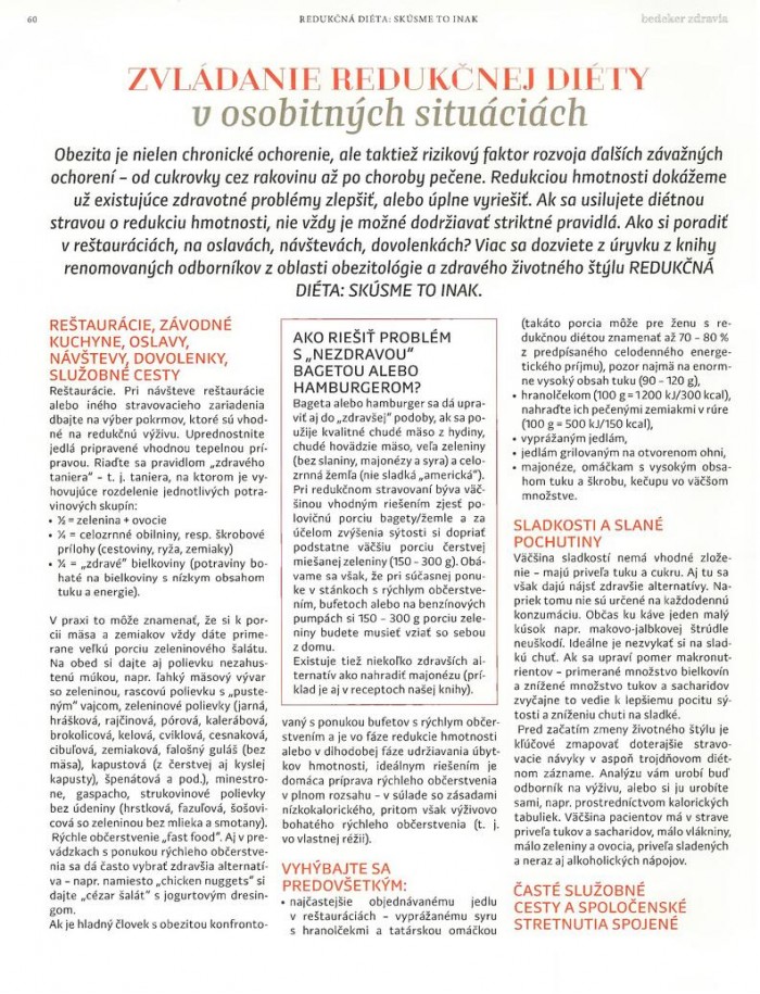 Bedeker zdravia – 3.3.2022: Zvládanie redukčnej diéty v osobitných situáciách