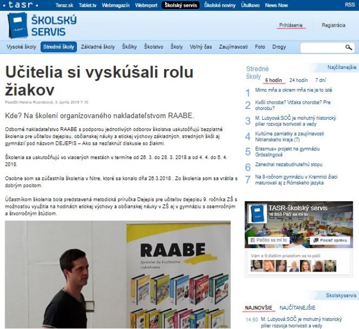 skolskyservis.sk – 3. 4. 2018: Učitelia si vyskúšali rolu žiakov