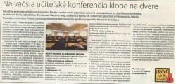 Hospodárske noviny  – 21. 5. 2018: Najväčšia učiteľská konferencia klope na dvere