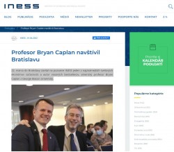 iness.sk – 25.3.2022: Profesor Bryan Caplan navštívil Bratislavu