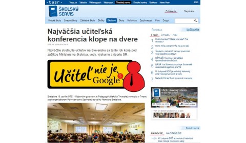 skolskyservis.sk – 16. 4. 2018: Najväčšia učiteľská konferencia klope na dvere