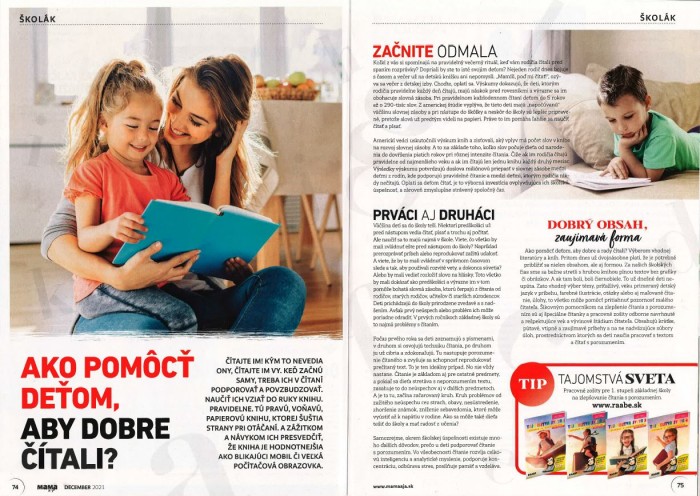 Mama a JA – december 2021: Ako pomôcť deťom, aby dobre čítali