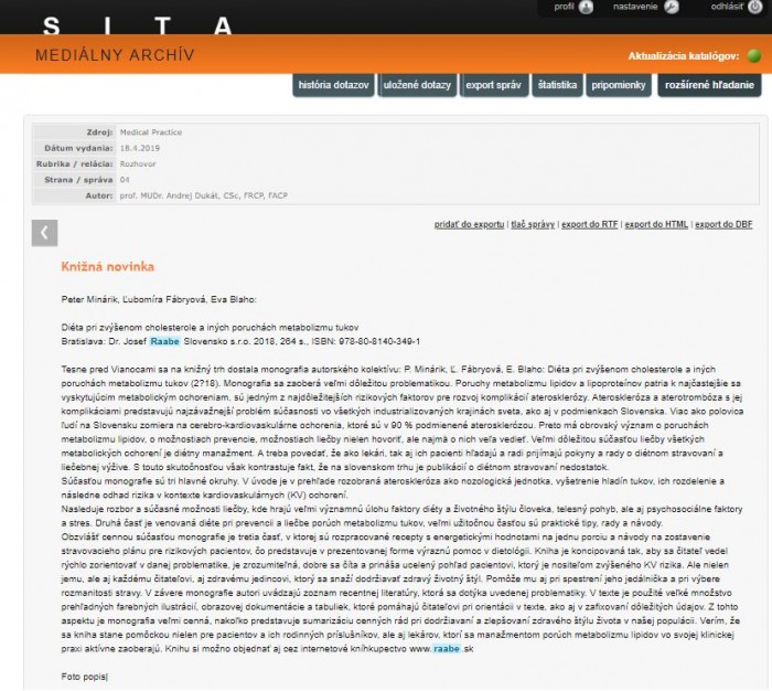 Medical Practice – 18.4.2019: Knižná novinka