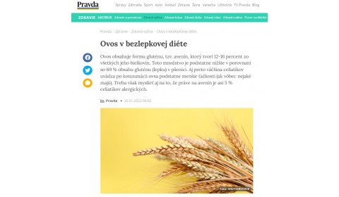 Pravda.sk – 30.1.2022: Ovos v bezlepkovej diéte