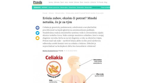 pravda.sk – 1.6.2022: Erózia zubov, ekzém či potrat? Mnohí netušia, čo je za tým