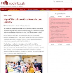 Rodinka.sk – 20.5.2022: Najväčšia odborná konferencia pre učiteľov už čoskoro