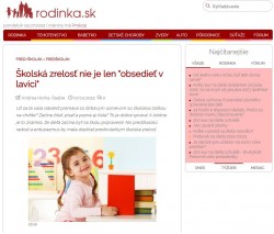 Rodinka.sk – 7.4.2022: Školská zrelosť nie len „obsedieť v lavici“