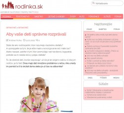 RODINKA.SK – 10.1. 2022: Aby vaše deti správne rozprávali