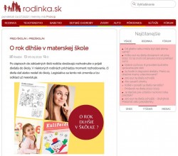 Rodinka.sk – 6.5.2022: O rok dlhšie v materskej škole