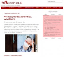 Rodinka.sk – 8.11.2021: Nestresujme deti pandémiou, vysvetľujme