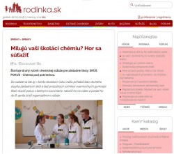 rodinka.sk – 10. 2. 2018: Milujú vaši školáci chémiu? Hor sa súťažiť