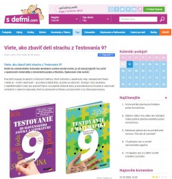 sdetmi.com – 04.03.2020: Viete, ako zbaviť deti strachu z Testovania 9?