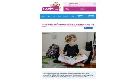 SDETMI.COM – 15.11. 2021: Pandémiu deťom vysvetľujme, nestresujme ich