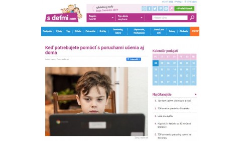 SDETMI.COM – 6.2.2022: Keď potrebujete pomôcť s poruchami učenia aj doma