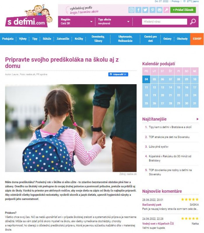 SDETMI.COM – 15.12.2021: Pripravte svojho predškoláka na školu aj doma