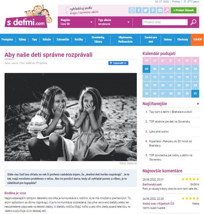 SDETMI.COM – 3.1.2022: Aby naše deti správne rozprávali 