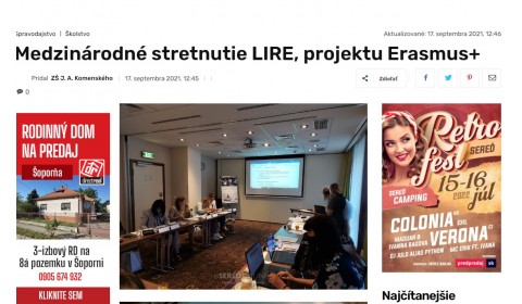 Seredonline.sk – 17.9.2021: Medzinárodné stretnutie LIRE