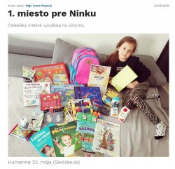 www.skolske.sk – 23.5.2019: Prvé miesto pre Ninku