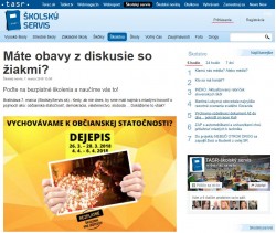 skolskyservis.sk – 7. 3. 2018: Máte obavy z diskusie so žiakmi?