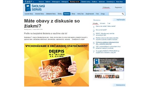 skolskyservis.sk – 7. 3. 2018: Máte obavy z diskusie so žiakmi?