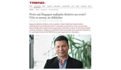 Trend – 10.6.2019: Prečo má Singapur najlepšie školstvo?