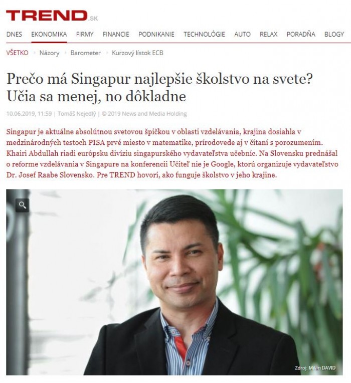 Trend – 10.6.2019: Prečo má Singapur najlepšie školstvo?