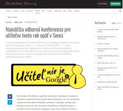 www.ucn.sk – 23.4.2019: Najväčšia odborná konferencia pre učiteľov tento rok opäť v Senci