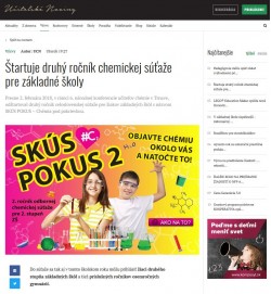 ucn.sk – 13. 2. 2018: Štartuje druhý ročník chemickej súťaže pre základné školy