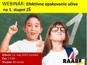 Efektívne opakovanie učiva na 1. stupni ZŠ | 14. 05.2025 Efektívne opakovanie učiva na 1. stupni ZŠ | 14. 05.2025