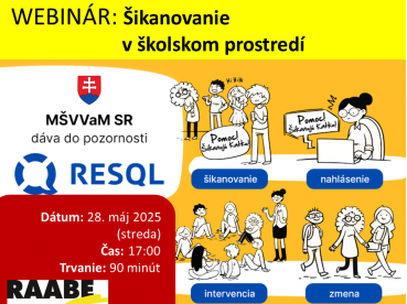 Šikanovanie v školskom prostredí | 28. 05. 2025 Šikanovanie v školskom prostredí | 28. 05. 2025