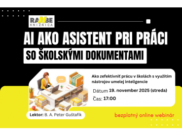 AI ako asistent pri práci so školskými dokumentmi  | 19.11.2025