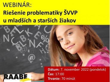 Riešenie problematiky ŠVVP u mladších a starších školákov | 07.11.2022